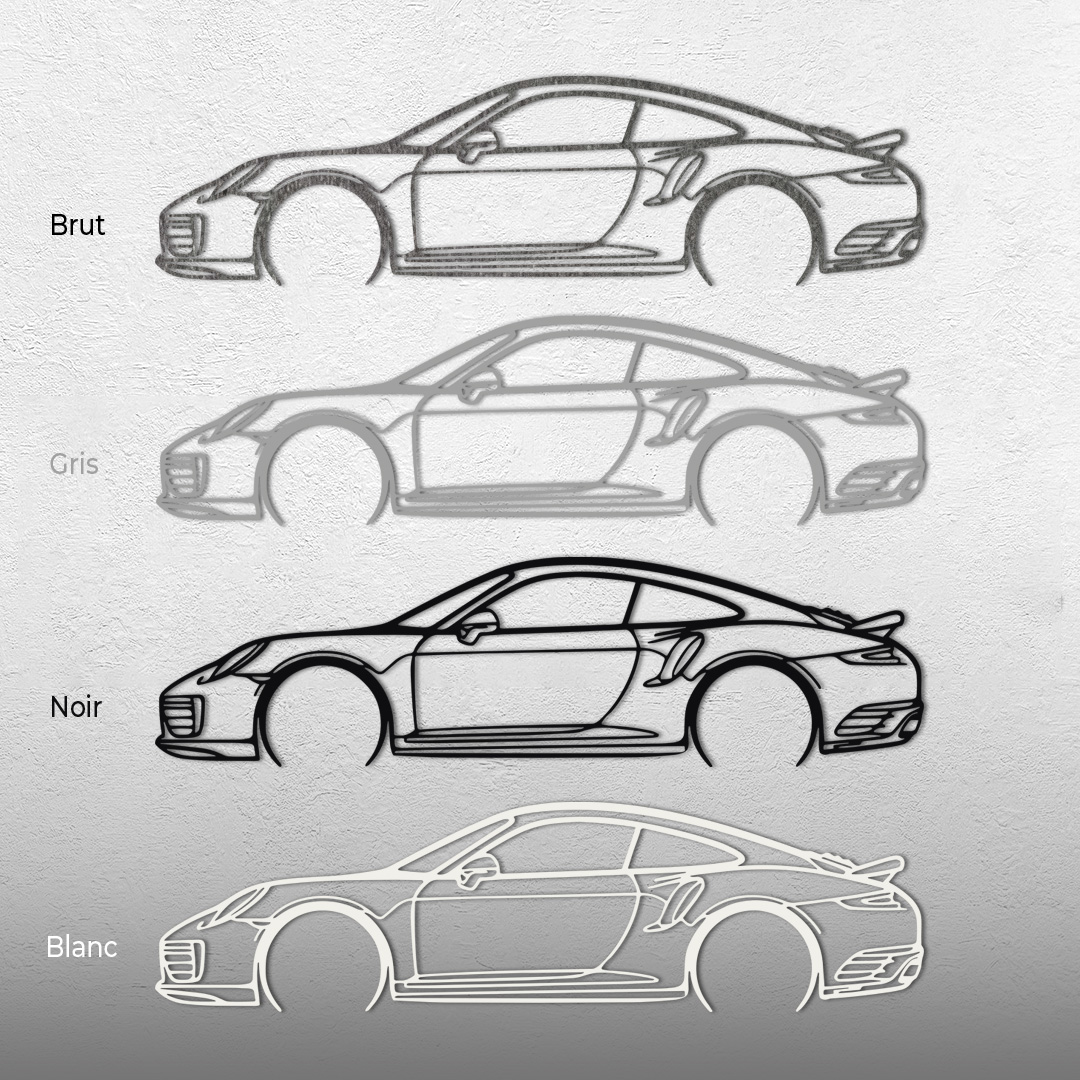 Art mural en métal Porsche 911 Modèle 991 Turbo S – Image 3