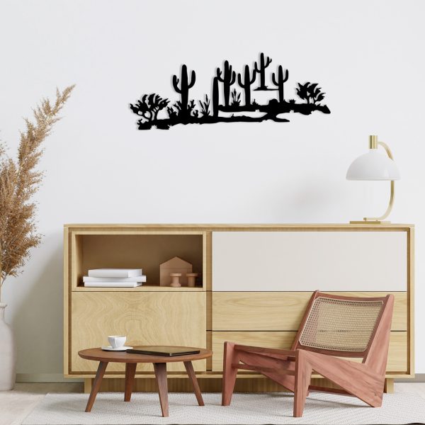 Art mural métal silhouette de cactus