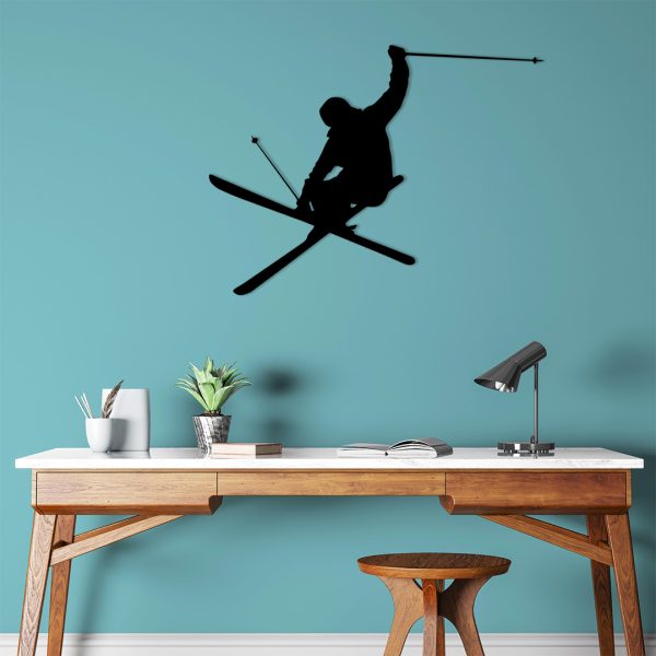 Art mural métal ski