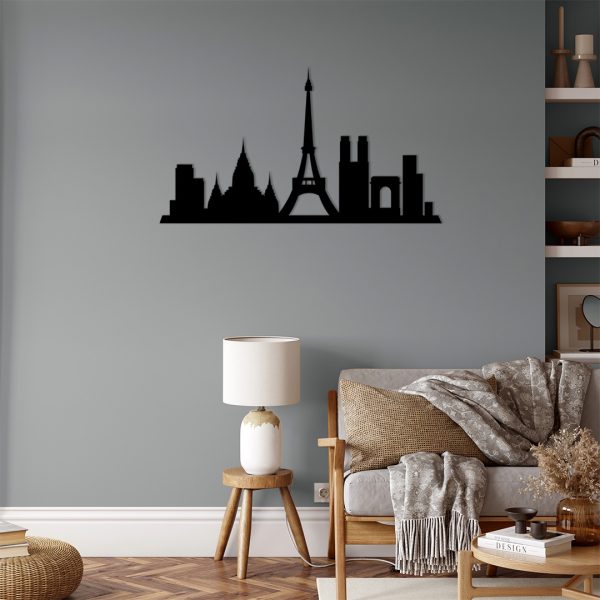 Art mural métal skyline Paris