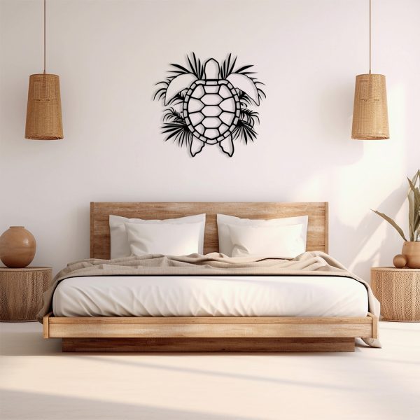 Art mural métal tortue marine