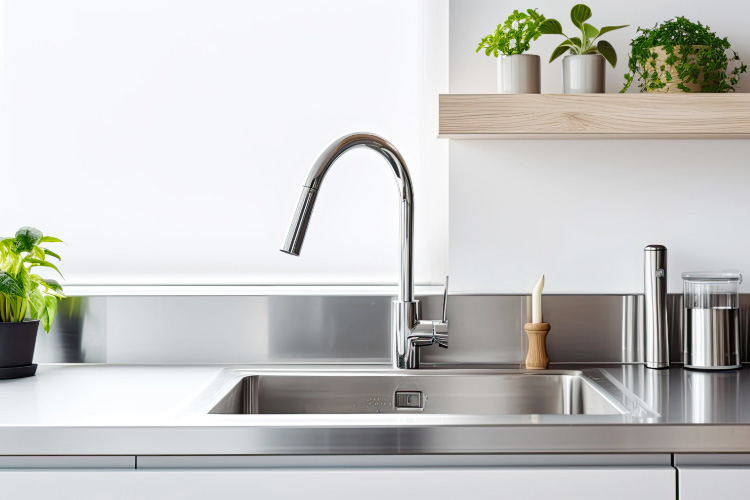 Crédence en inox brossé sur mesure