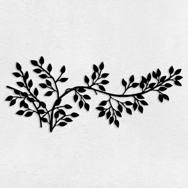 Deco murale métal feuilles de branche d'olivier