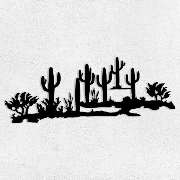 Deco murale métal silhouette de cactus