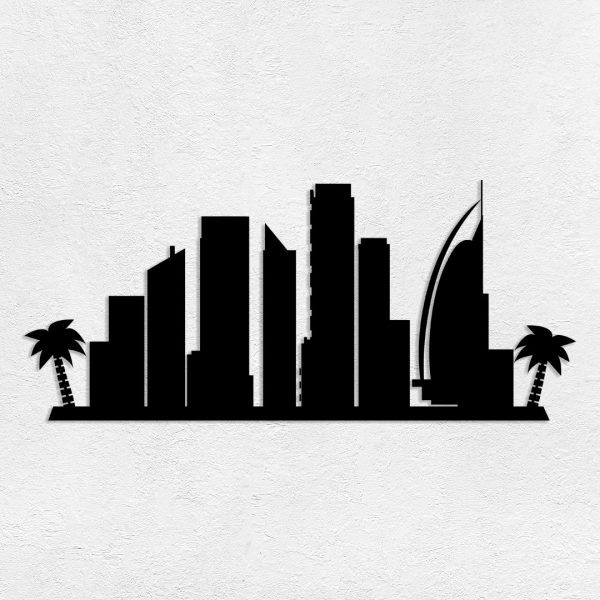 Deco murale métal skyline Dubaï