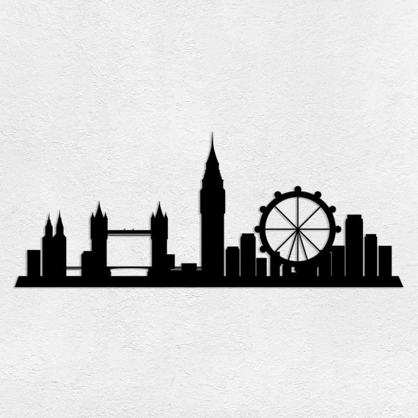 Deco murale métal skyline Londres