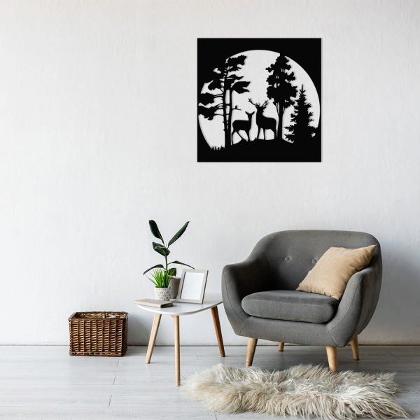 Décoration murale métal forêt