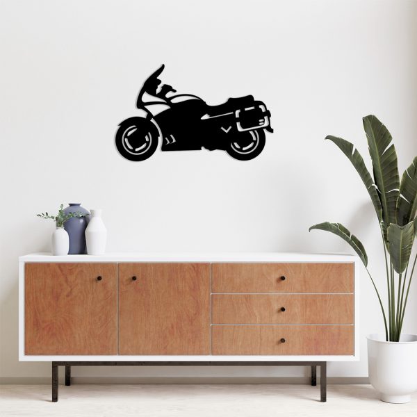 Décoration murale métal moto routière