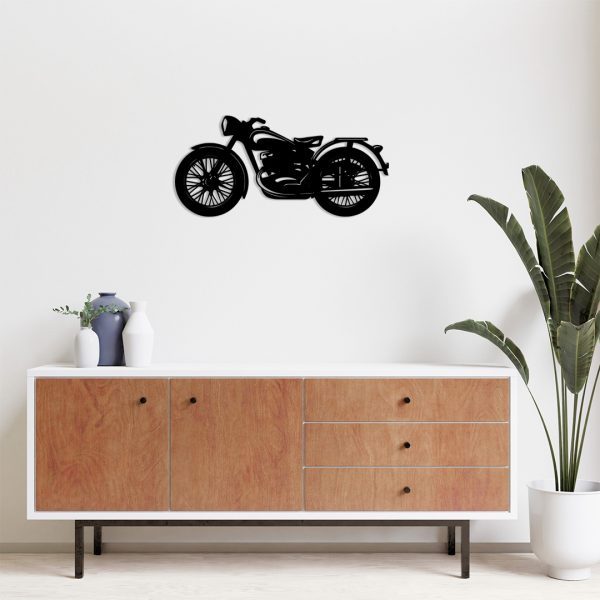 Décoration murale métal moto vintage