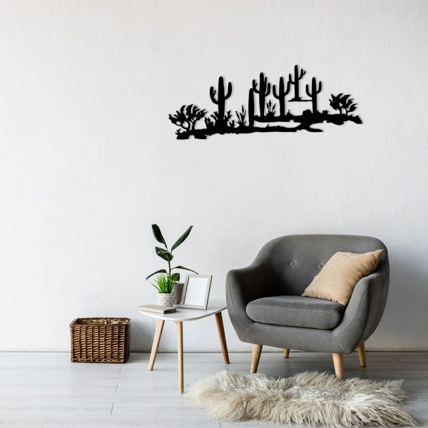 Décoration murale métal silhouette de cactus