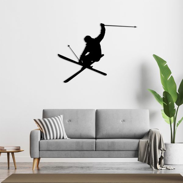 Décoration murale métal ski
