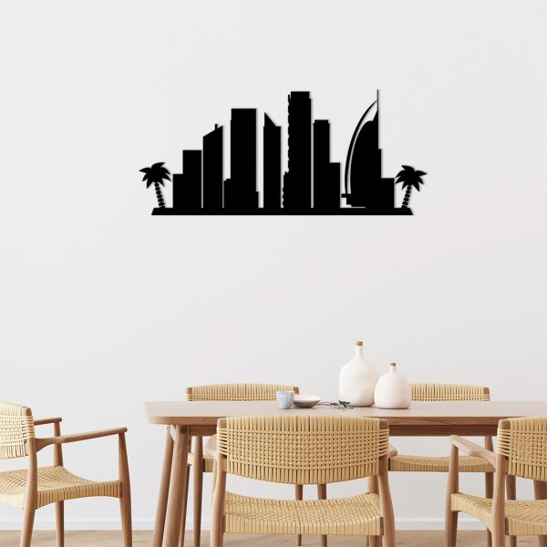 Décoration murale métal skyline Dubaï