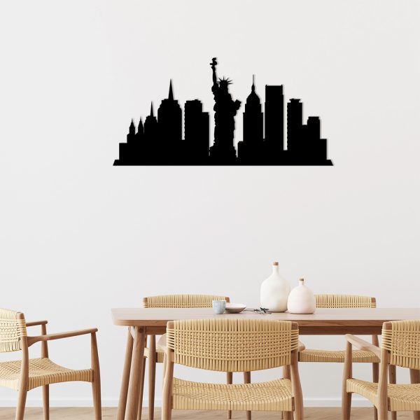Décoration murale métal skyline New York