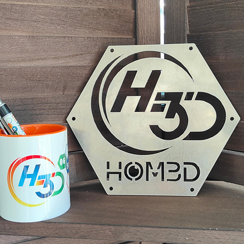 Logo HOM3D en alu sur mesure