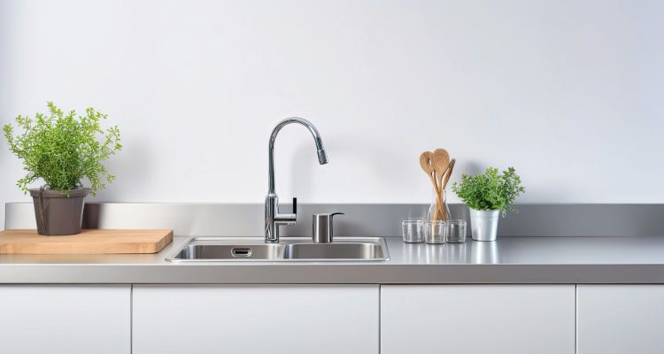 Plan de travail en inox alimentaire sur mesure