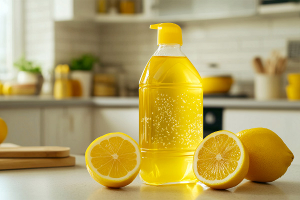 Pulvérisateur avec de l'huile d'olive et du citron