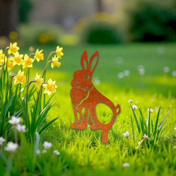 Décoration extérieure à piquer Lapin assis profil – Image 6