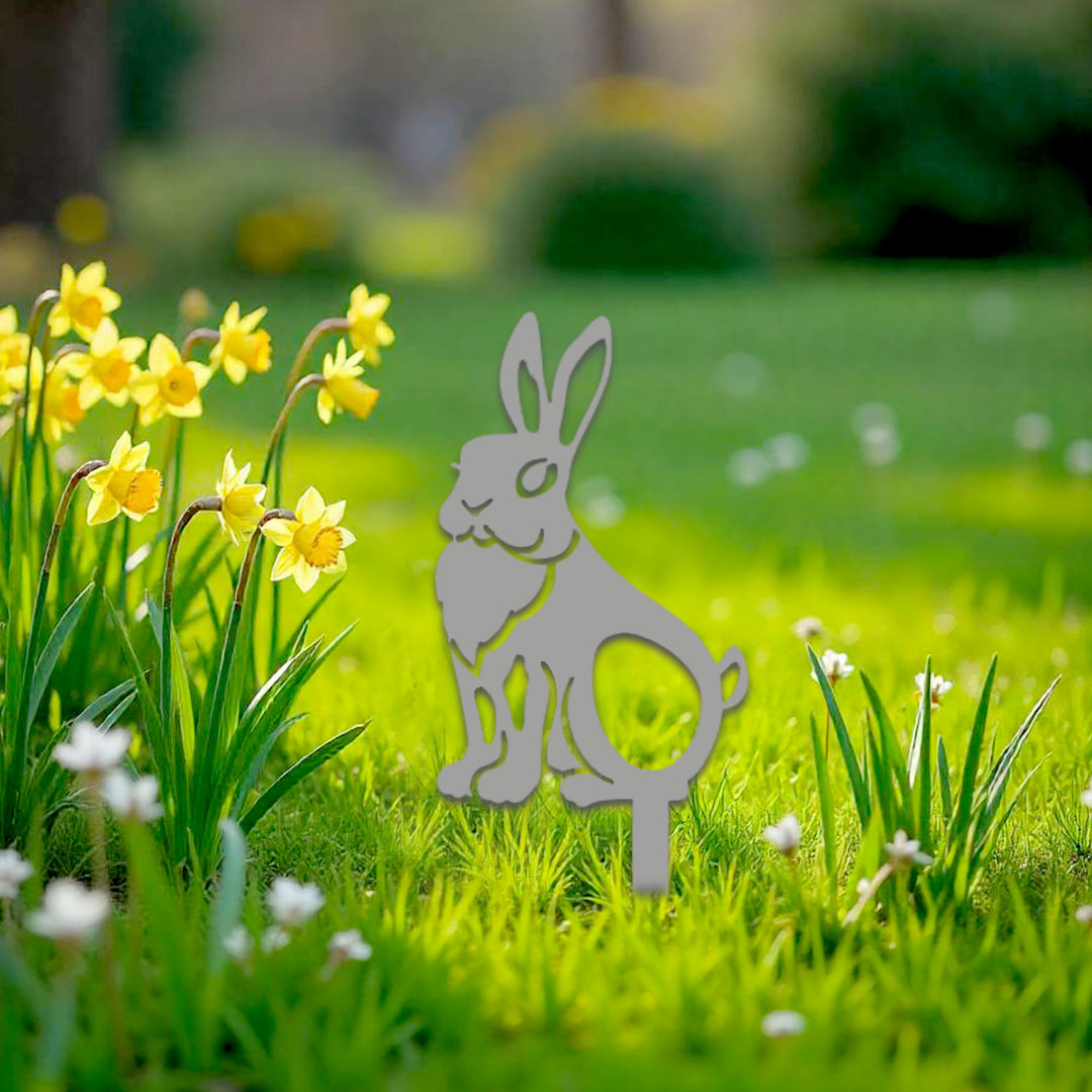 Décoration extérieure à piquer Lapin assis profil – Image 2