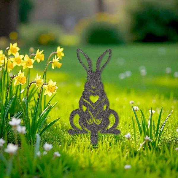 Décoration extérieure à piquer Lapin assis face – Image 6