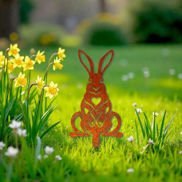 Décoration extérieure à piquer Lapin assis face – Image 5