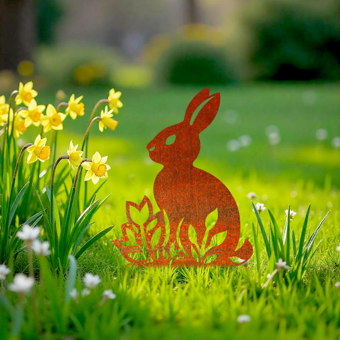 Décoration extérieure Lapin de Pâques fleurs – Image 6