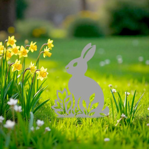 Décoration extérieure Lapin de Pâques fleurs – Image 4