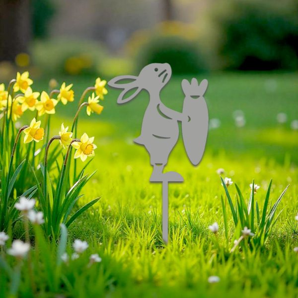 Décoration extérieure à piquer Lapin et sa carotte – Image 4