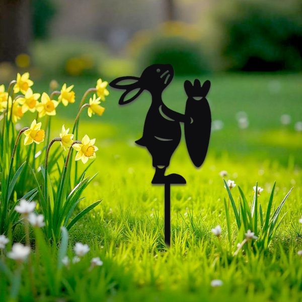 Décoration extérieure à piquer Lapin et sa carotte – Image 3