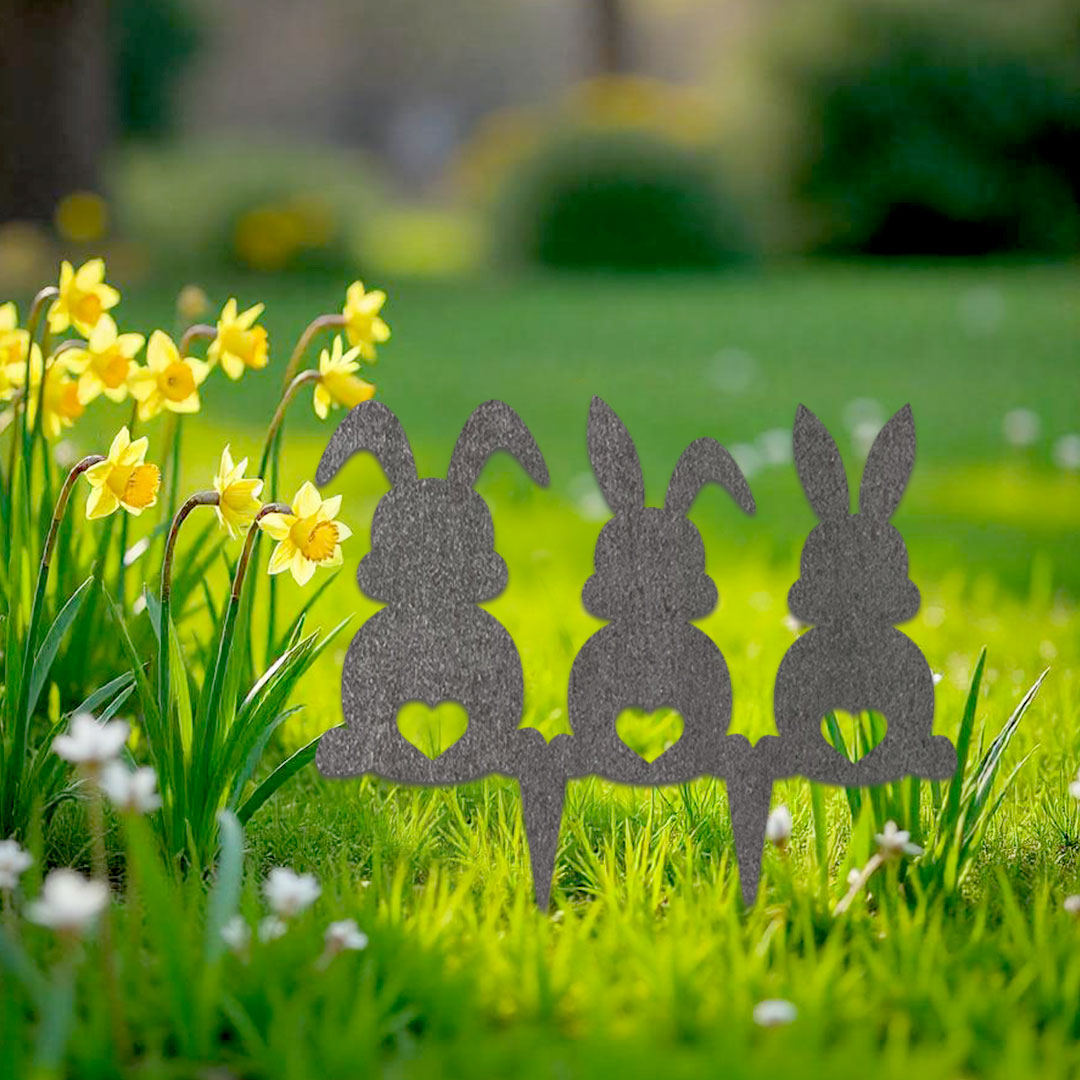 Décoration extérieure à piquer Trio de Lapins – Image 2