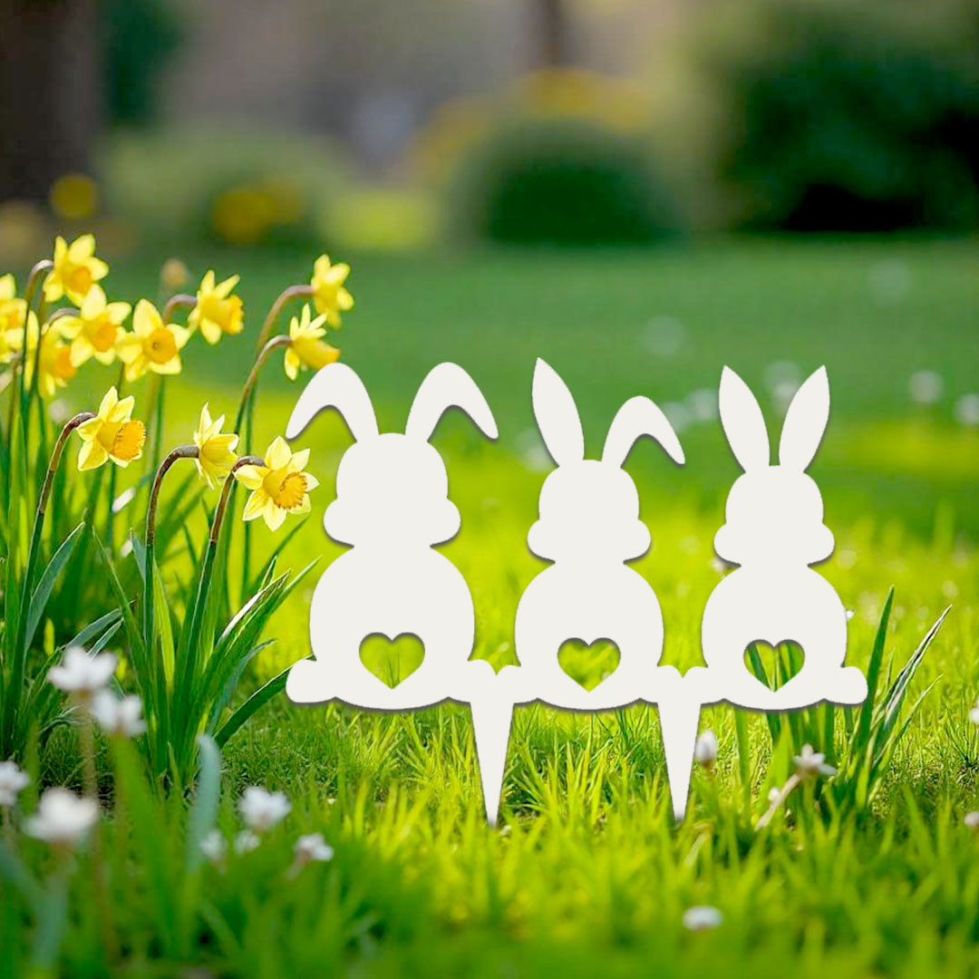 Décoration extérieure à piquer Trio de Lapins – Image 6
