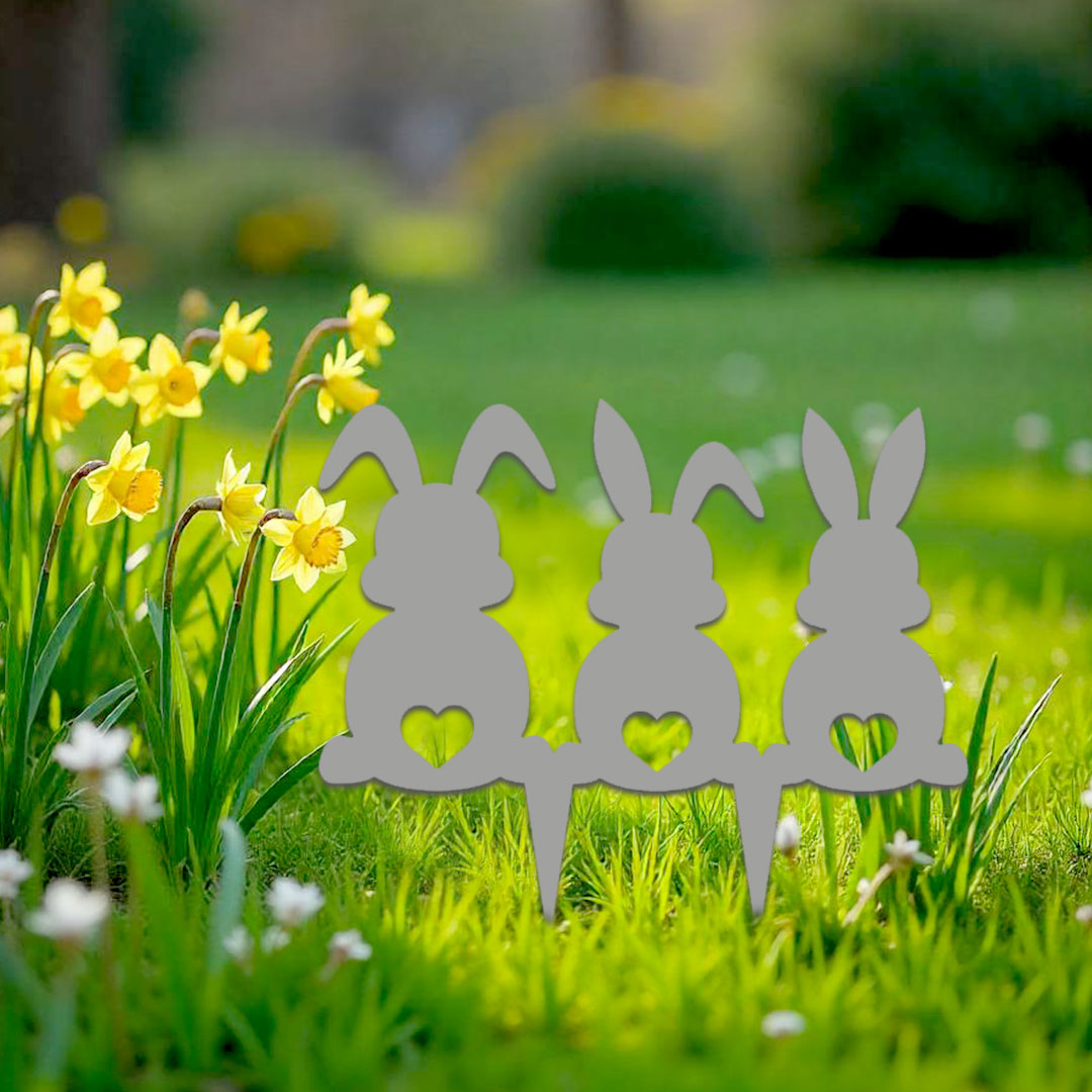 Décoration extérieure à piquer Trio de Lapins – Image 5