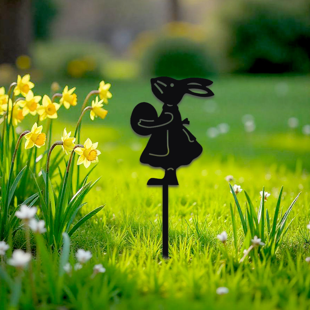 Décoration extérieure à piquer Lapine et son oeuf – Image 2