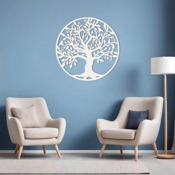 Décoration murale métal arbre de vie rond – Image 3