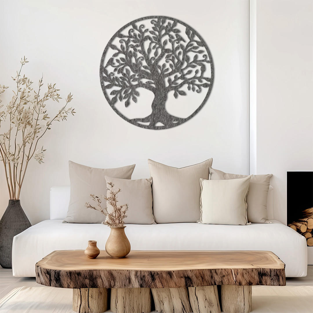 Décoration murale métal arbre de vie rond – Image 2